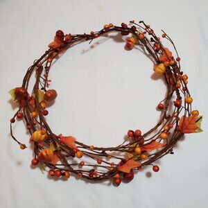 Fall Garland 5 Feet – Maple Leaves, Pumpkins, Berries, Pip Berries – Home Décor